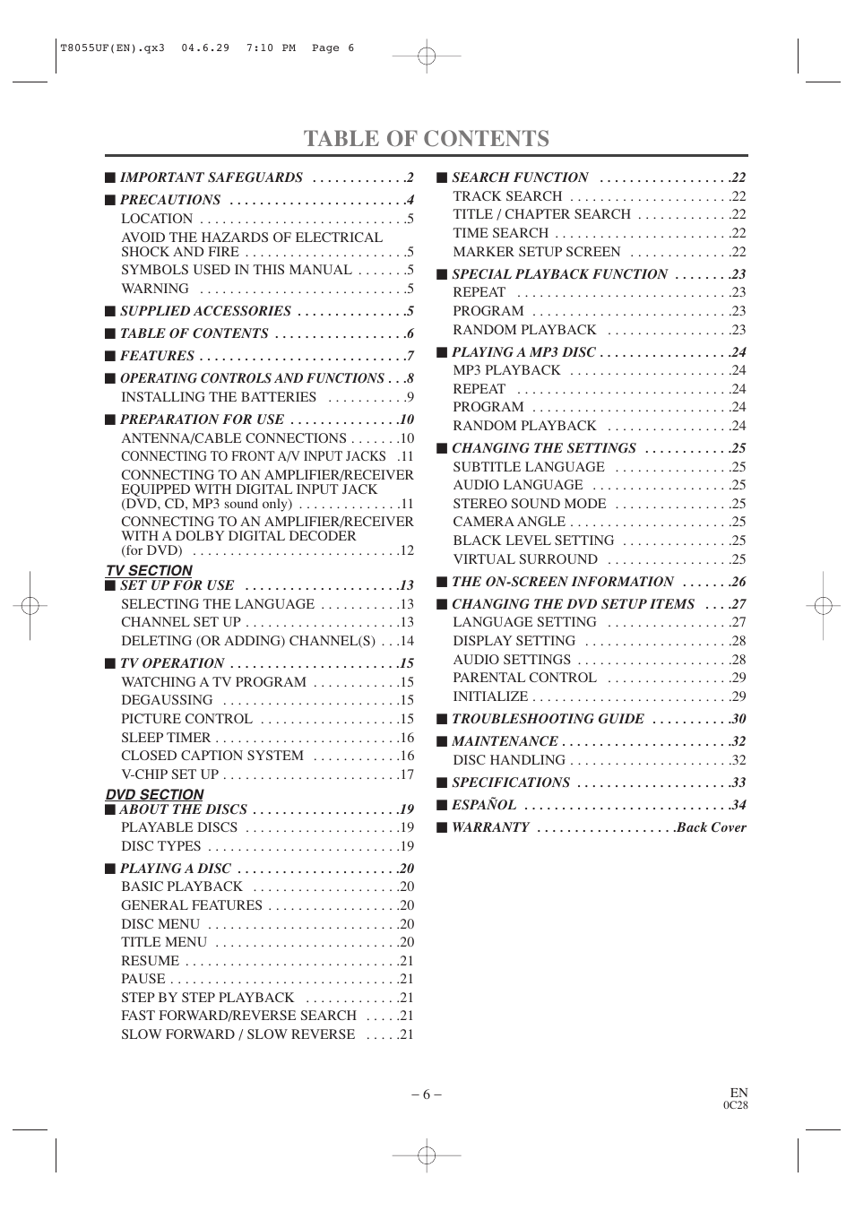 Sylvania SRTD413 User Manual | Page 6 / 40