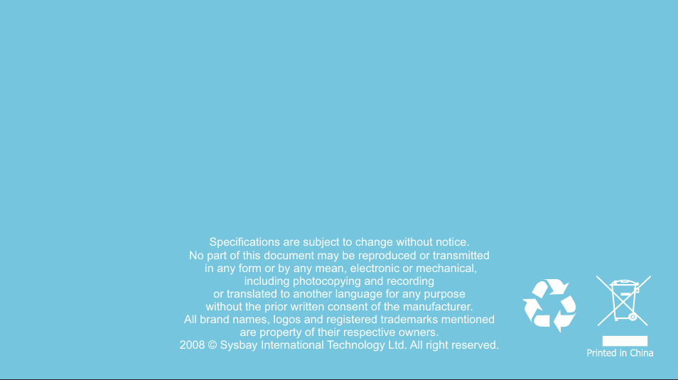 Backcover | Sylvania SMPS2018 User Manual | Page 24 / 24