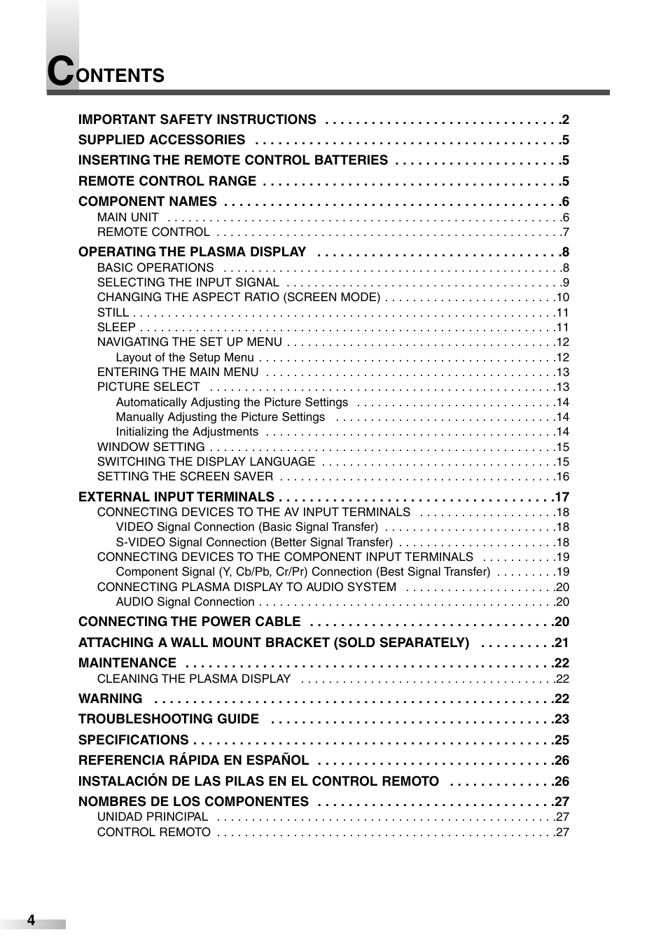 Ontents | Sylvania 6842PE M User Manual | Page 4 / 28