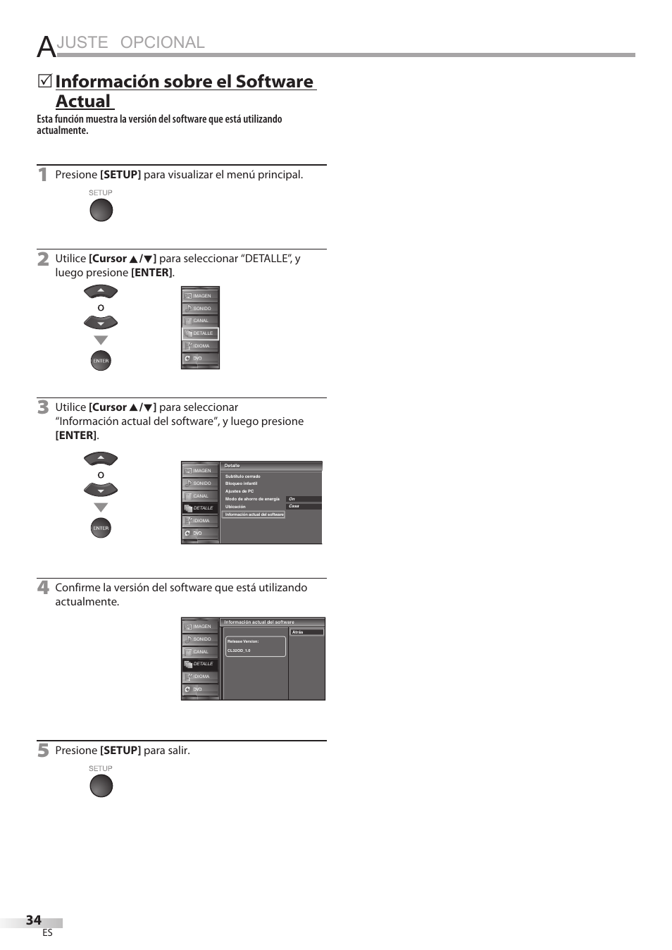 Juste opcional, Información sobre el software actual | Sylvania LD320SSX User Manual | Page 142 / 162