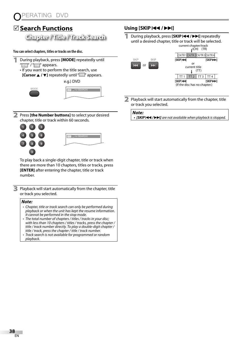 Perating dvd | Sylvania LD320SSX User Manual | Page 38 / 162