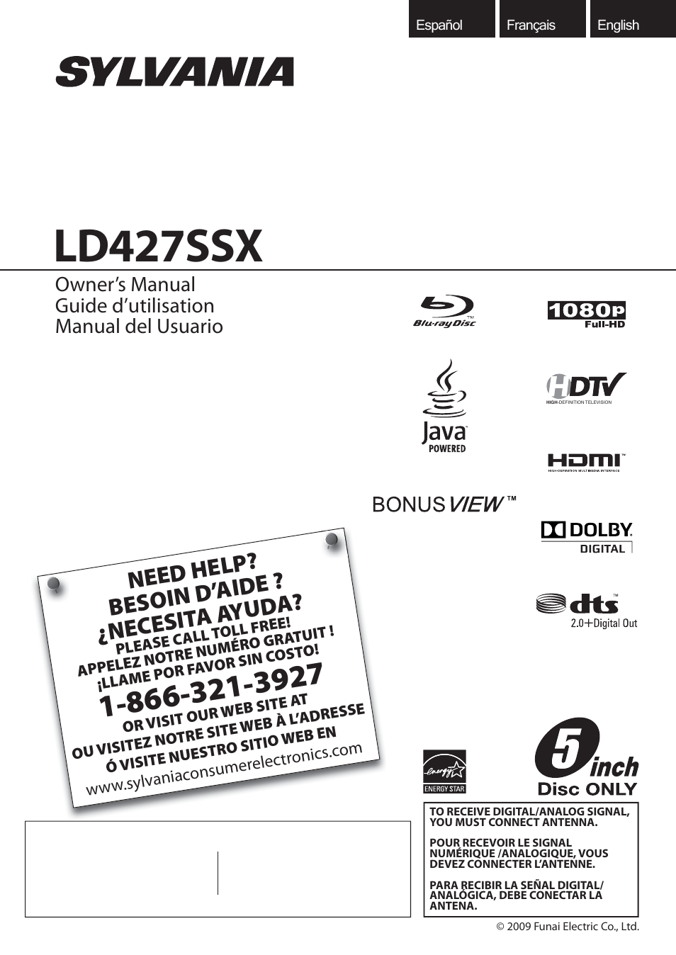 Sylvania LD427SSX User Manual | 176 pages