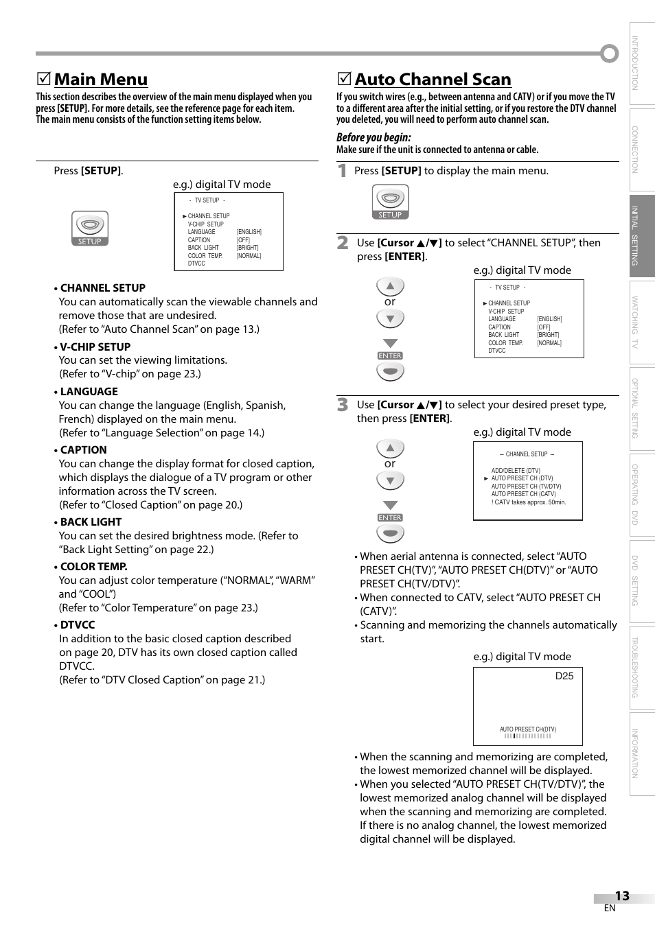 Main menu, 5auto channel scan | Sylvania LD200SL9 User Manual | Page 13 / 96