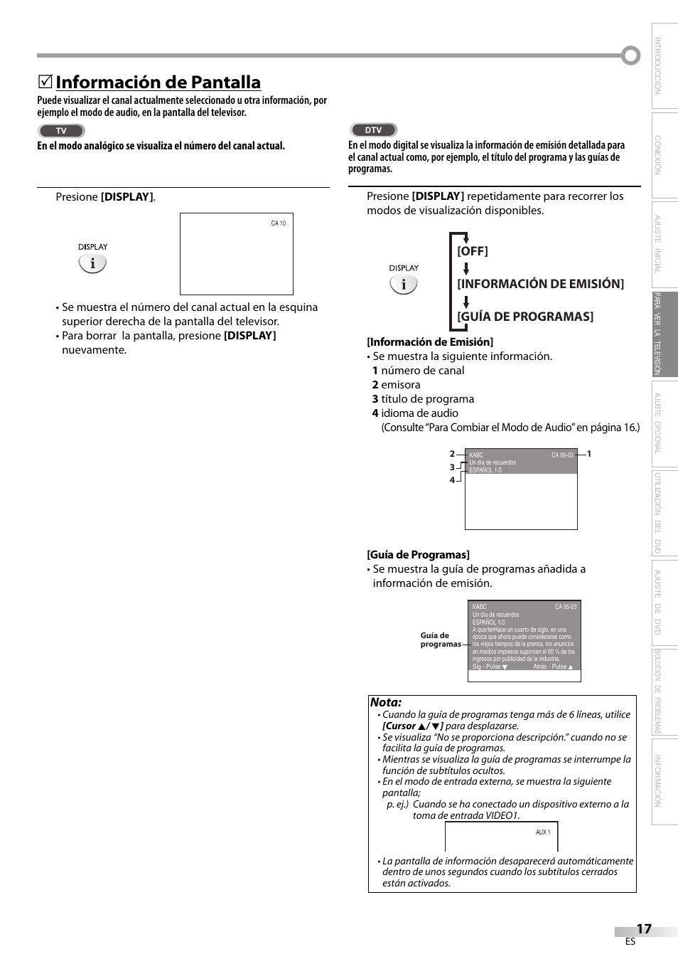 Información de pantalla | Sylvania LD200SL9 User Manual | Page 65 / 96