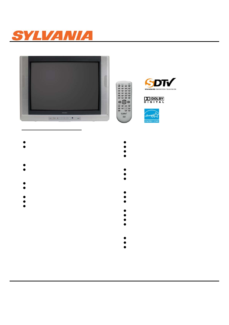 Sylvania CR270SL8 User Manual | 1 page