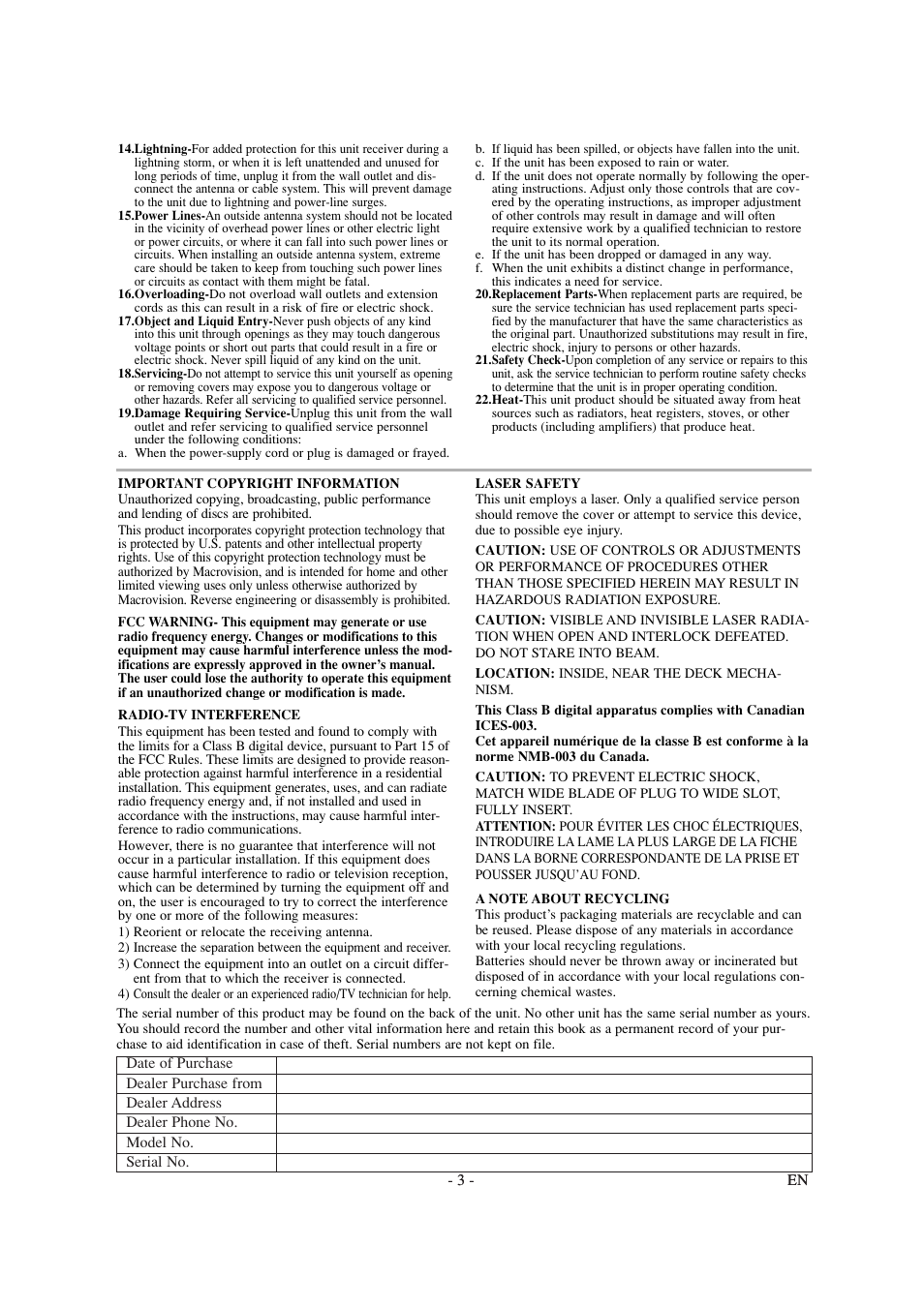 Sylvania SSL15D6 User Manual | Page 3 / 44