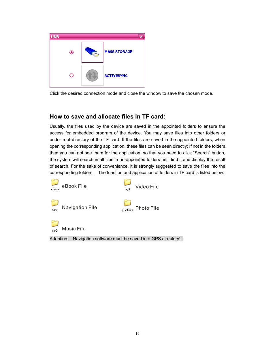 How to save and allocate files in tf card | Sylvania SGPD432 User Manual | Page 20 / 22