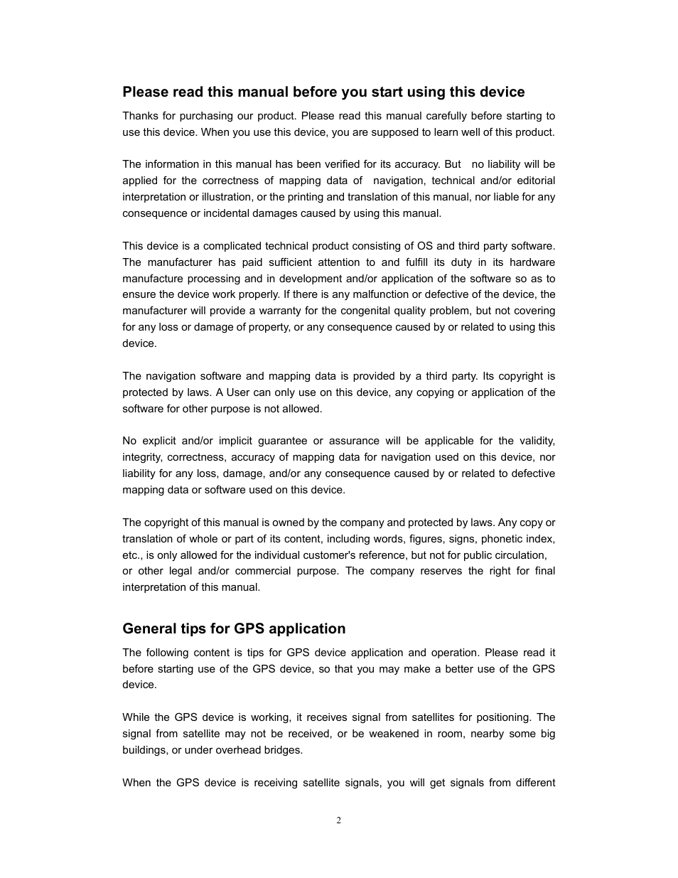 General tips for gps application | Sylvania SGPD432 User Manual | Page 3 / 22