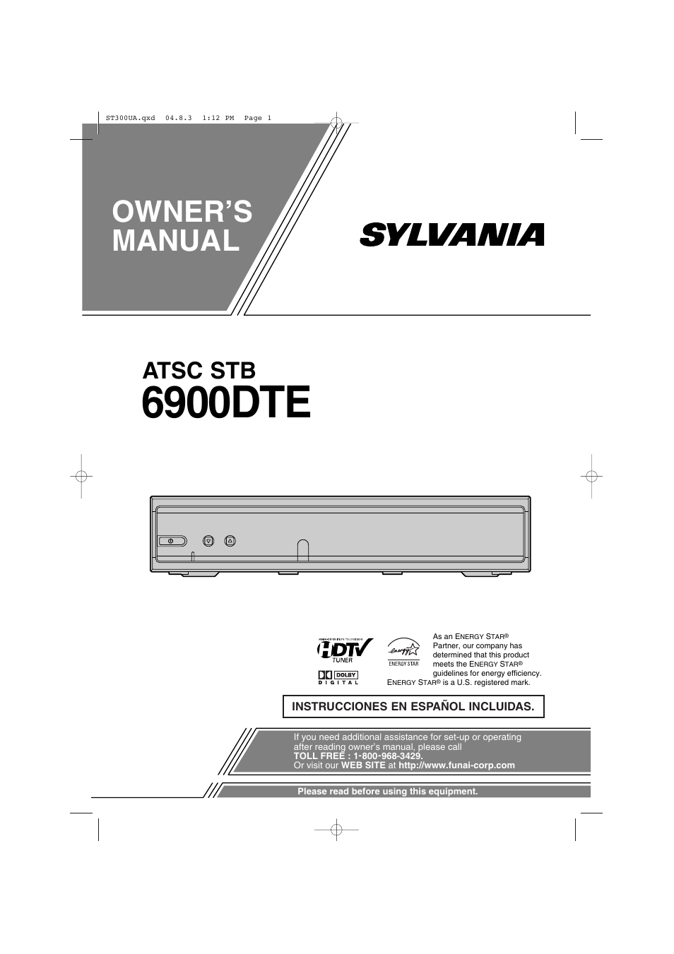 Sylvania 6900DTE User Manual | 72 pages