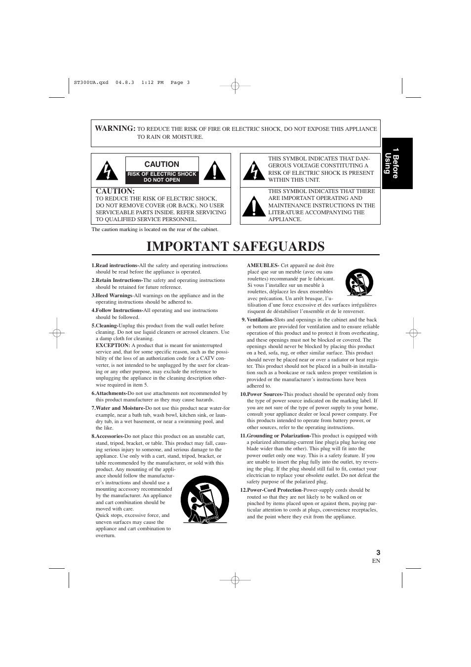 Important safeguards | Sylvania 6900DTE User Manual | Page 3 / 72