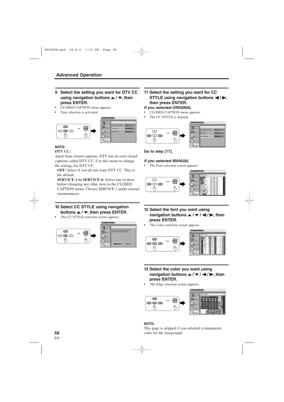 Advanced operation, If you selected original, Go to step [17]. if you selected manual | Sylvania 6900DTE User Manual | Page 58 / 72