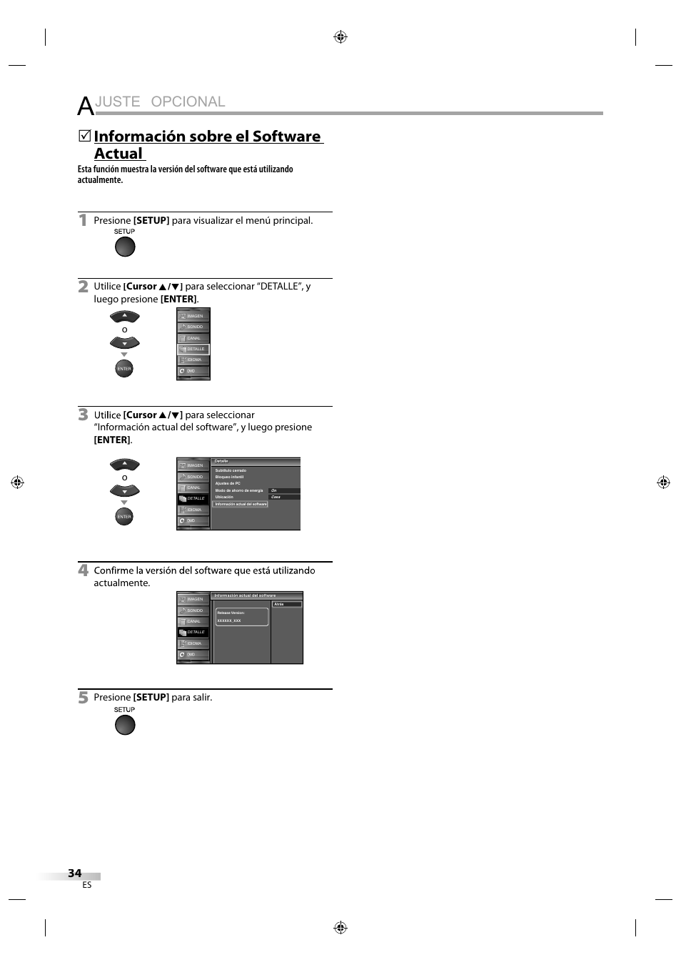 Juste opcional, Información sobre el software actual | Sylvania LD320SS1 User Manual | Page 146 / 166