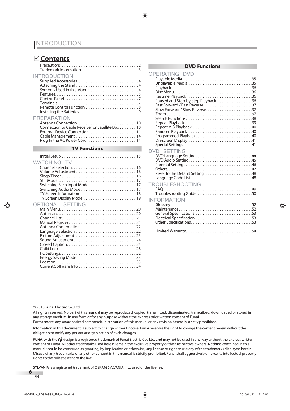 Sylvania LD320SS1 User Manual | Page 8 / 166