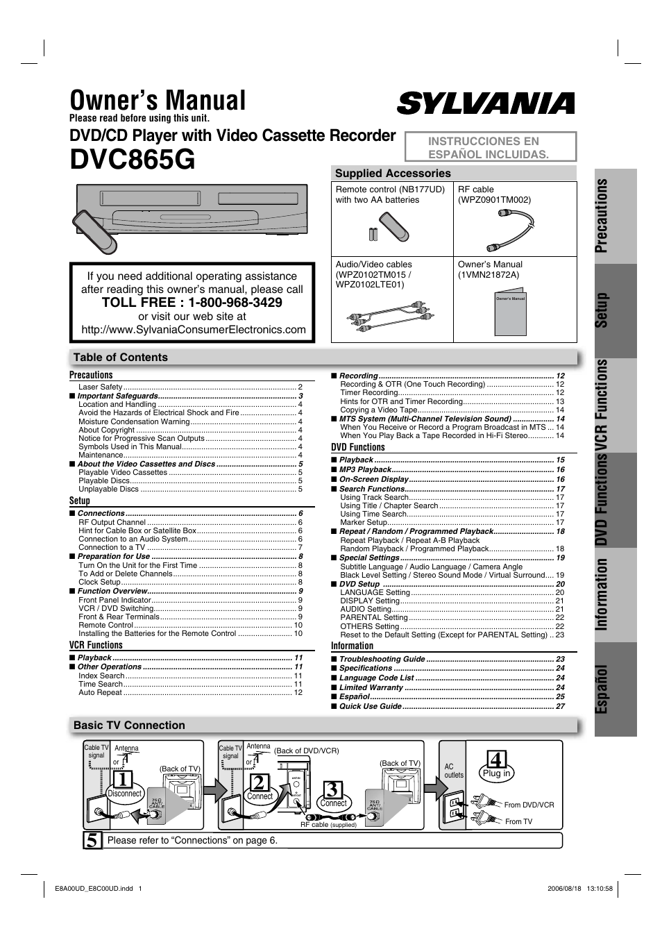 Sylvania DVC865G User Manual | 28 pages