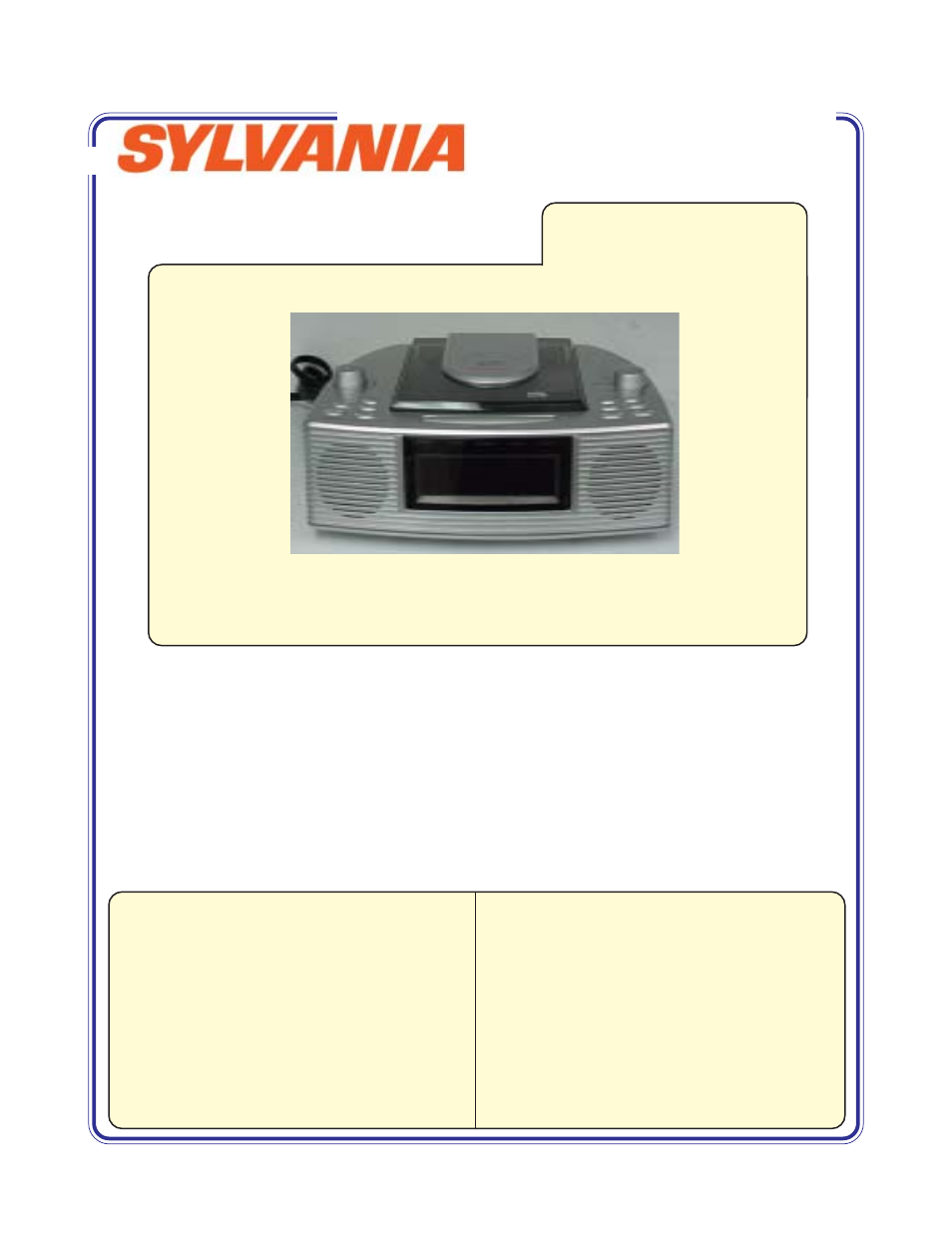 Sylvania SCR4966 User Manual | 1 page