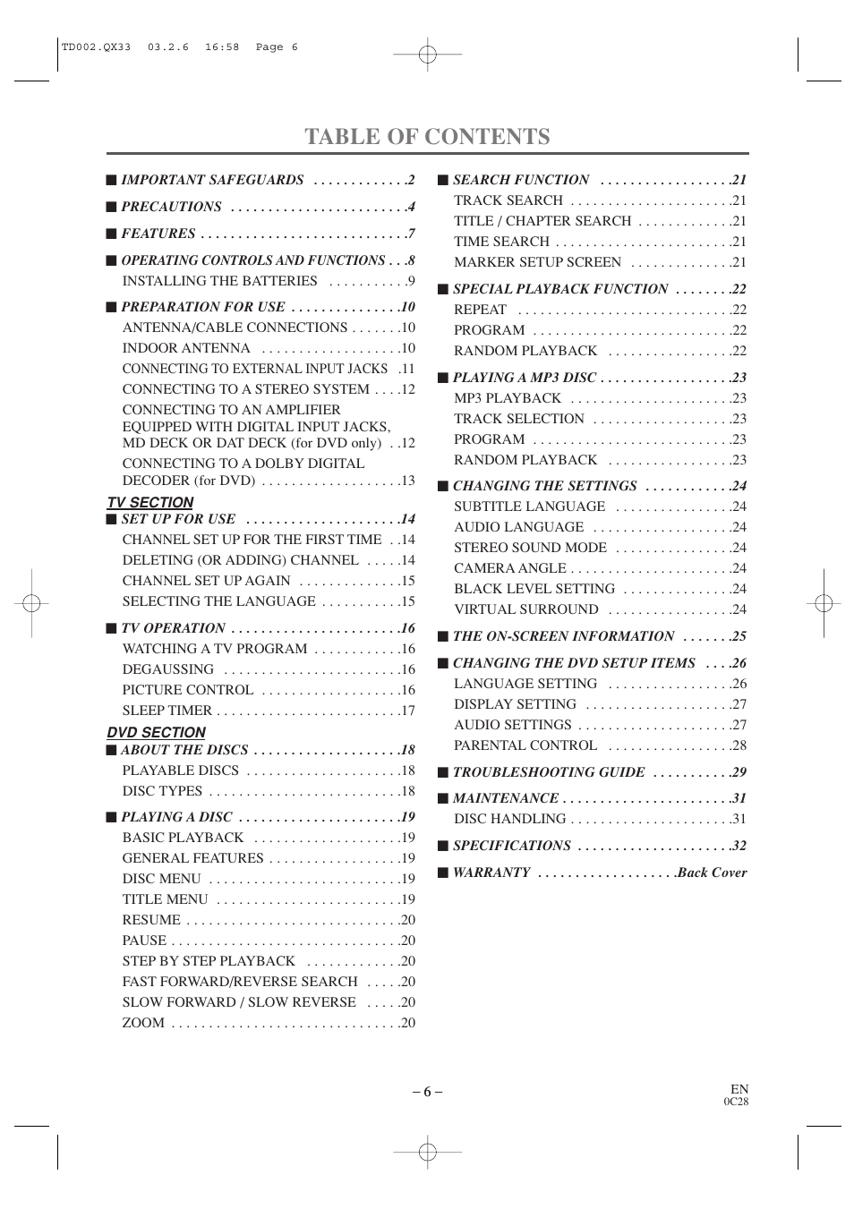 Sylvania SSC509D User Manual | Page 6 / 33