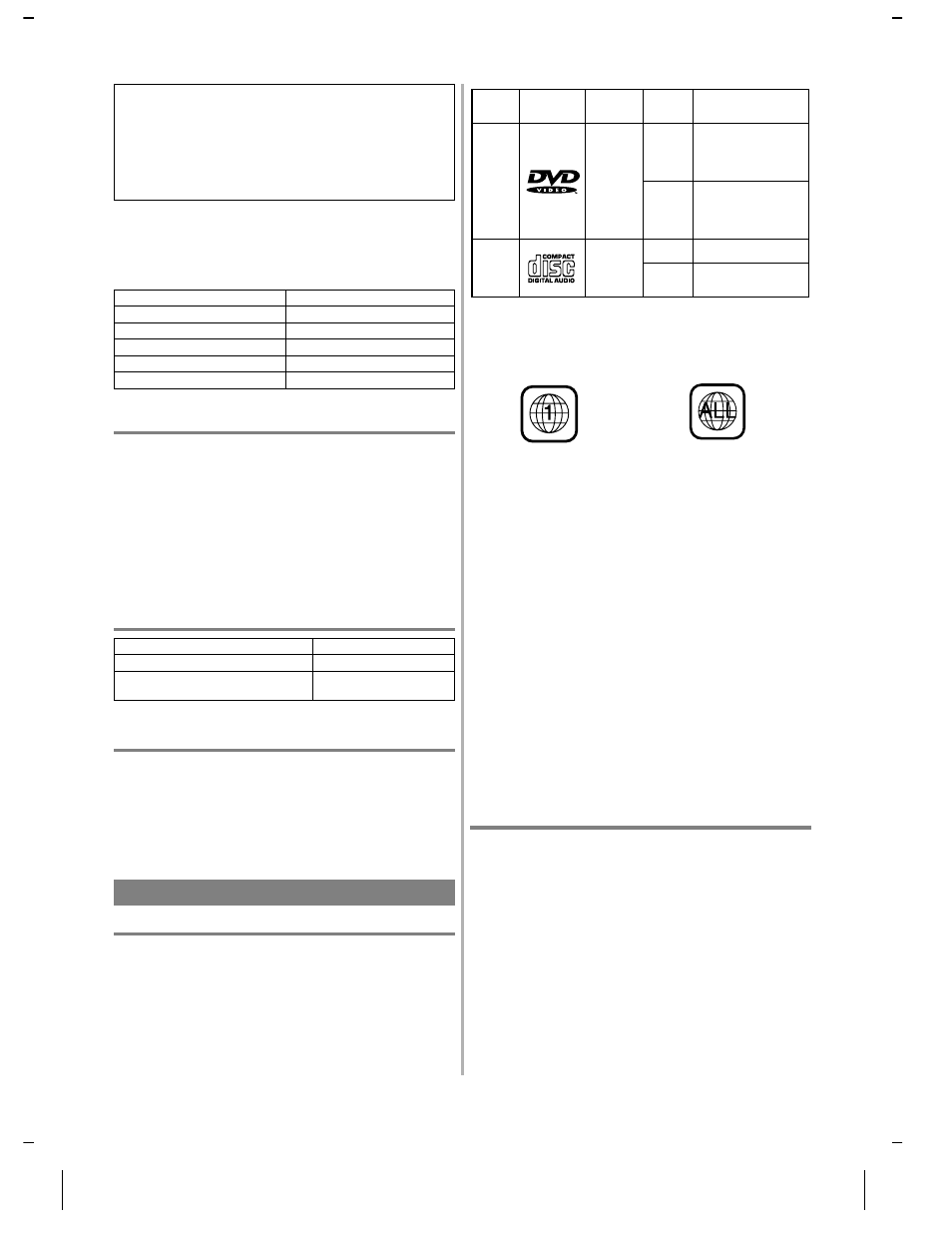 Información sobre los discos, Accesorios suministrados, Símbolos utilizados en este ma- nual | Discos reproducibles, Tipos de discos, 31 - es | Sylvania DVL100A User Manual | Page 31 / 40