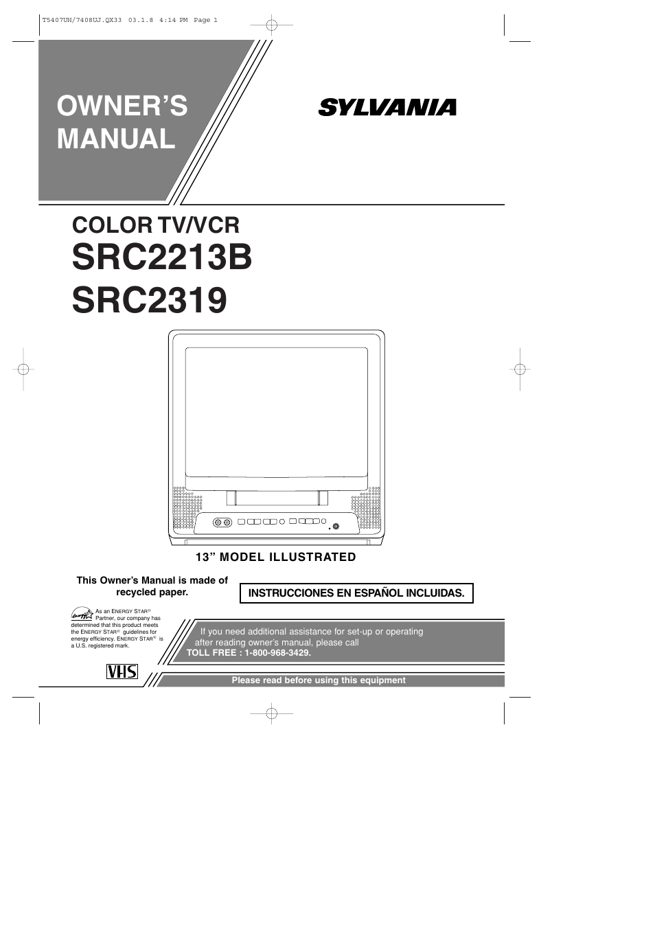 Sylvania SRC2319 User Manual | 32 pages