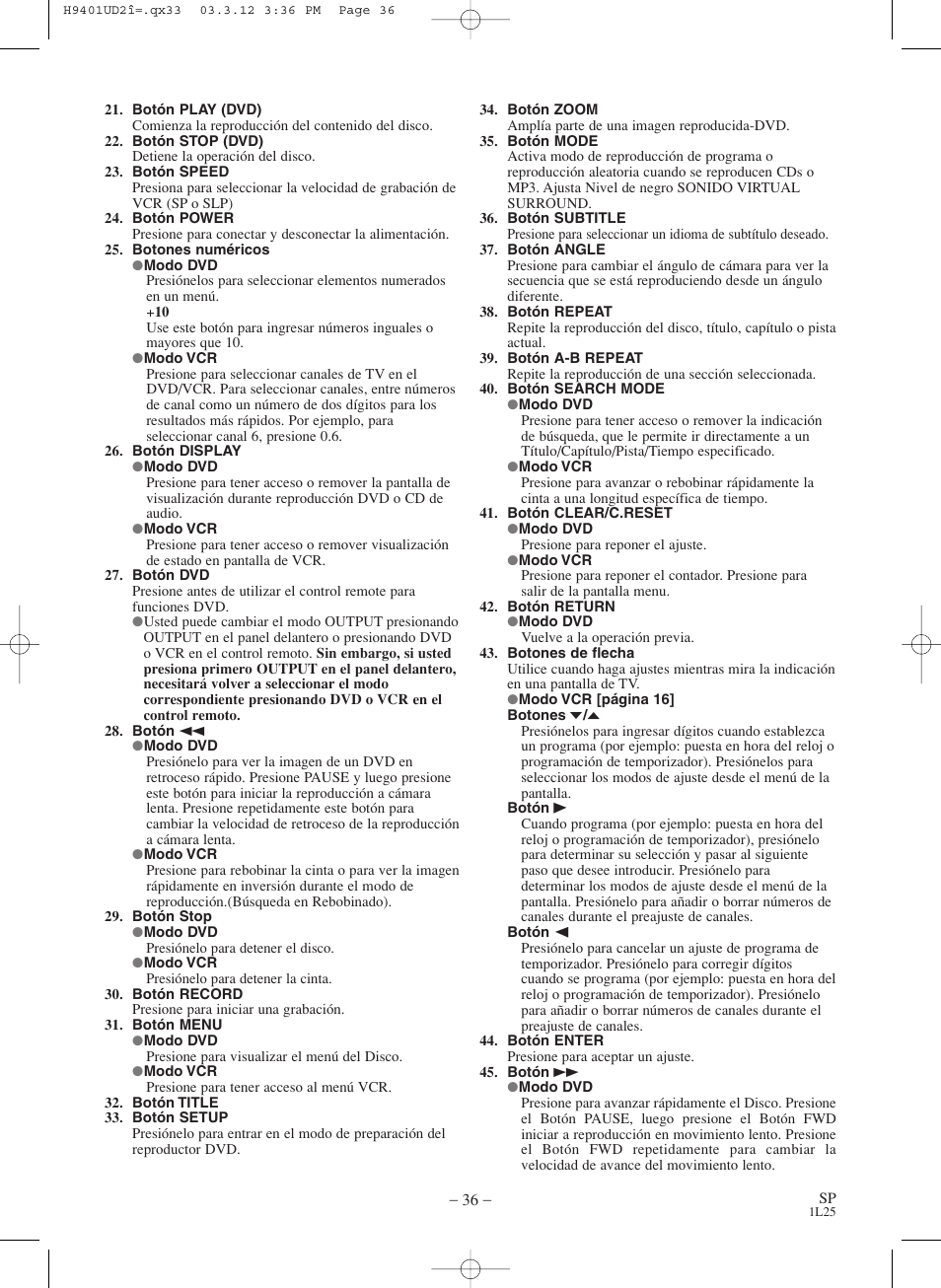 Sylvania SSD803 User Manual | Page 36 / 44
