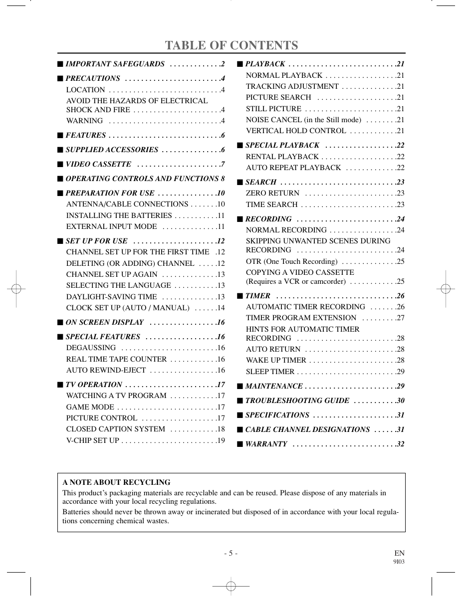 Sylvania 6319CCC User Manual | Page 5 / 32