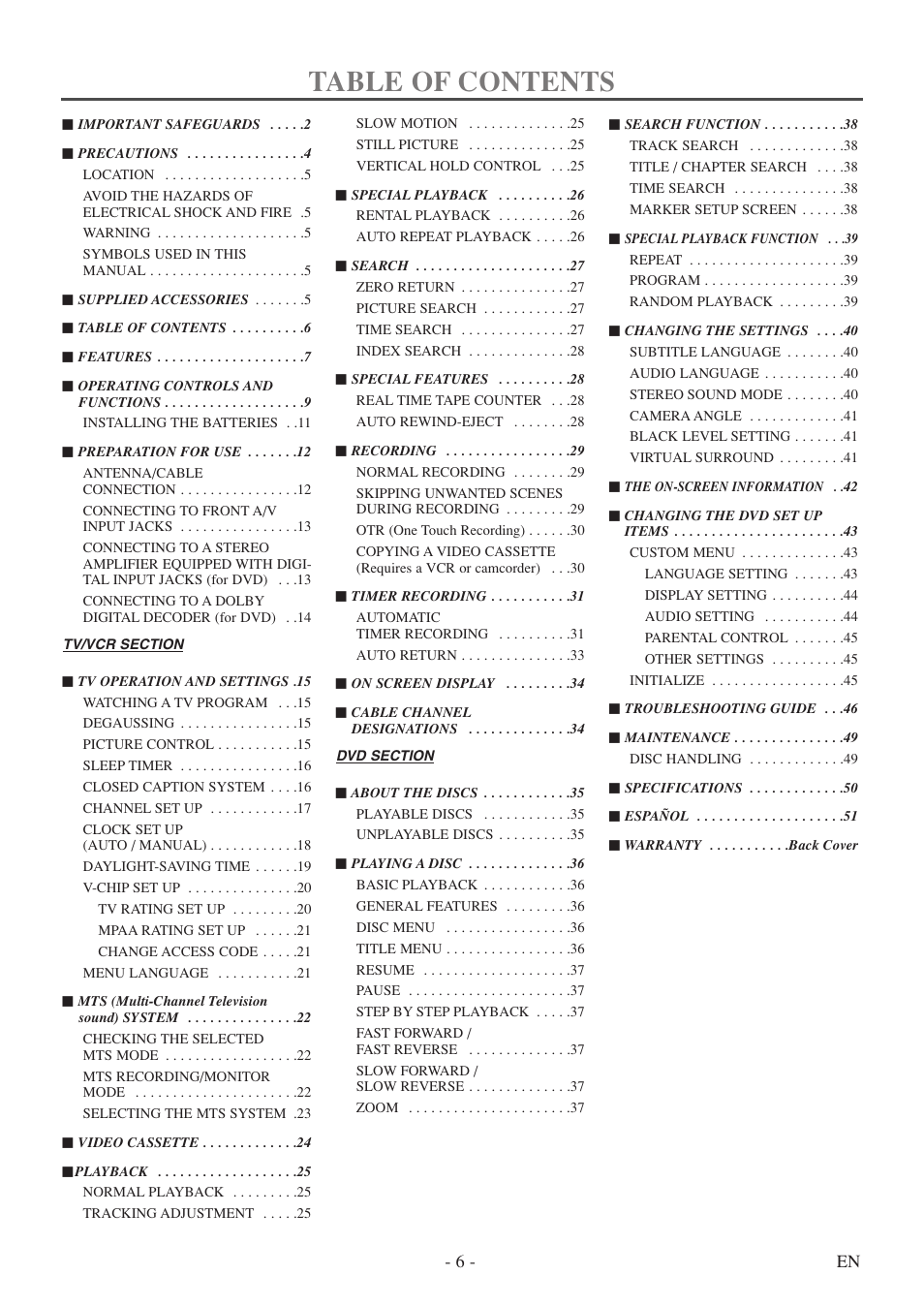 Sylvania 6727DF User Manual | Page 6 / 56