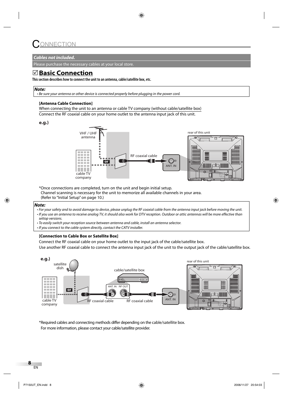 Onnection, Basic connection | Sylvania CR202SL8 User Manual | Page 8 / 26