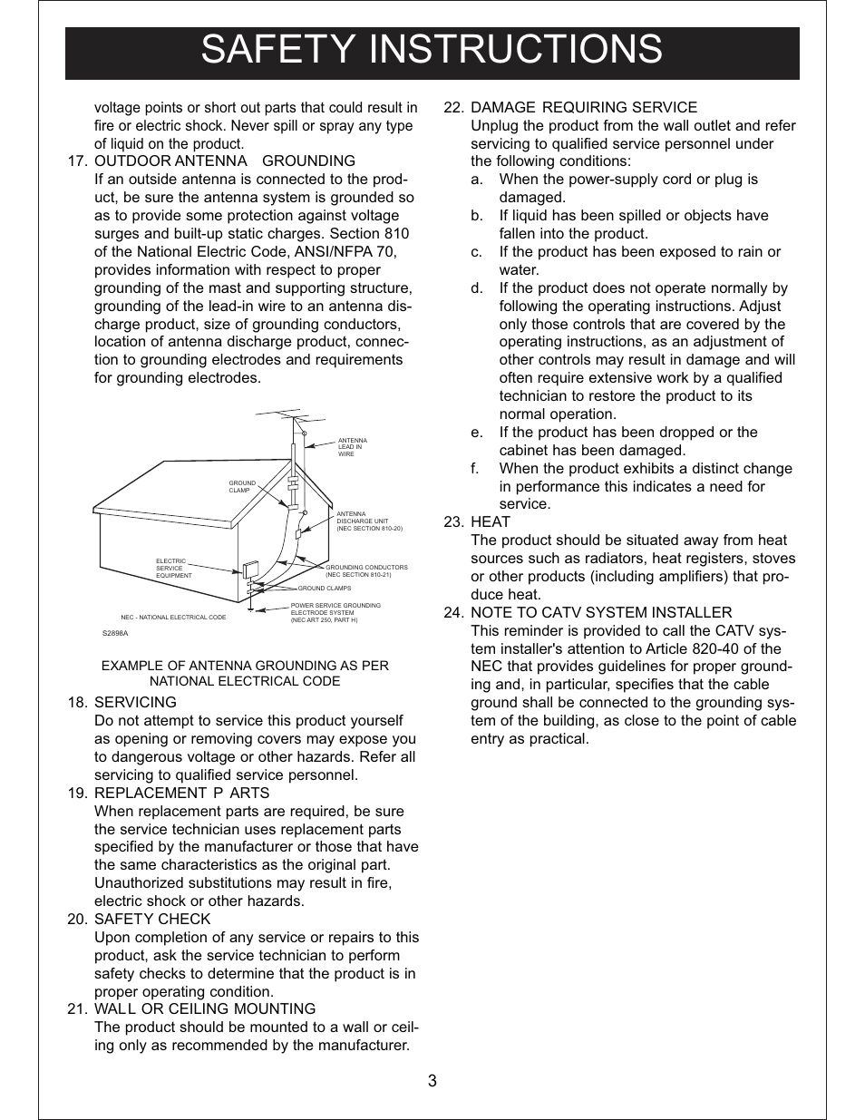 Safety instructions | Sylvania SIP3019 User Manual | Page 4 / 16