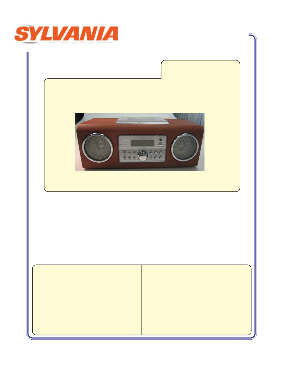 Sylvania SRCD3830 User Manual | 1 page