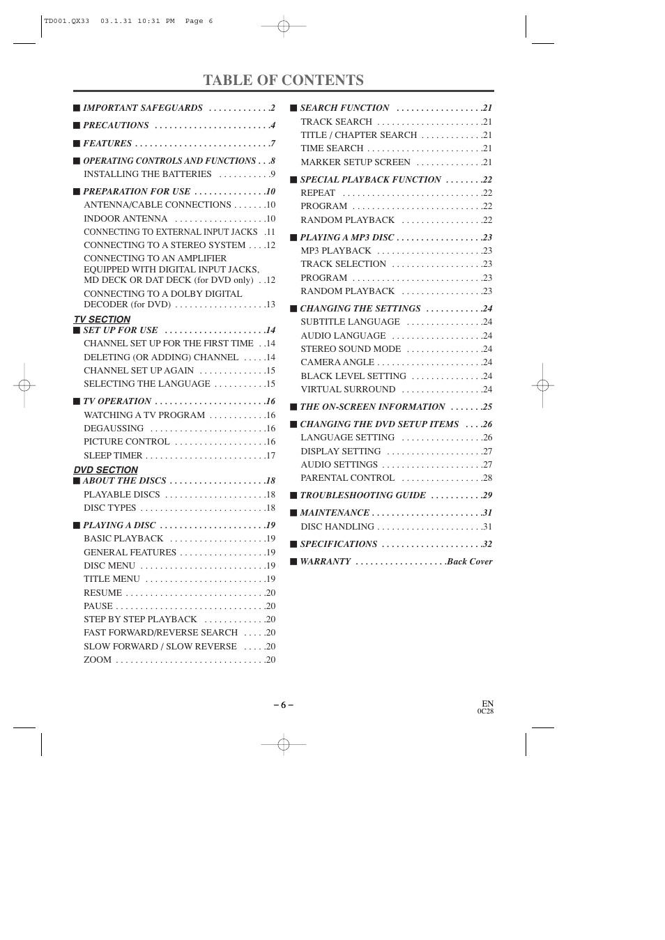 Sylvania 6509DD User Manual | Page 6 / 40