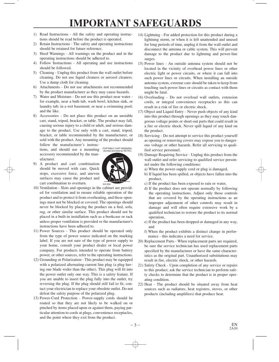 Important safeguards | Sylvania DVL100CC User Manual | Page 3 / 32