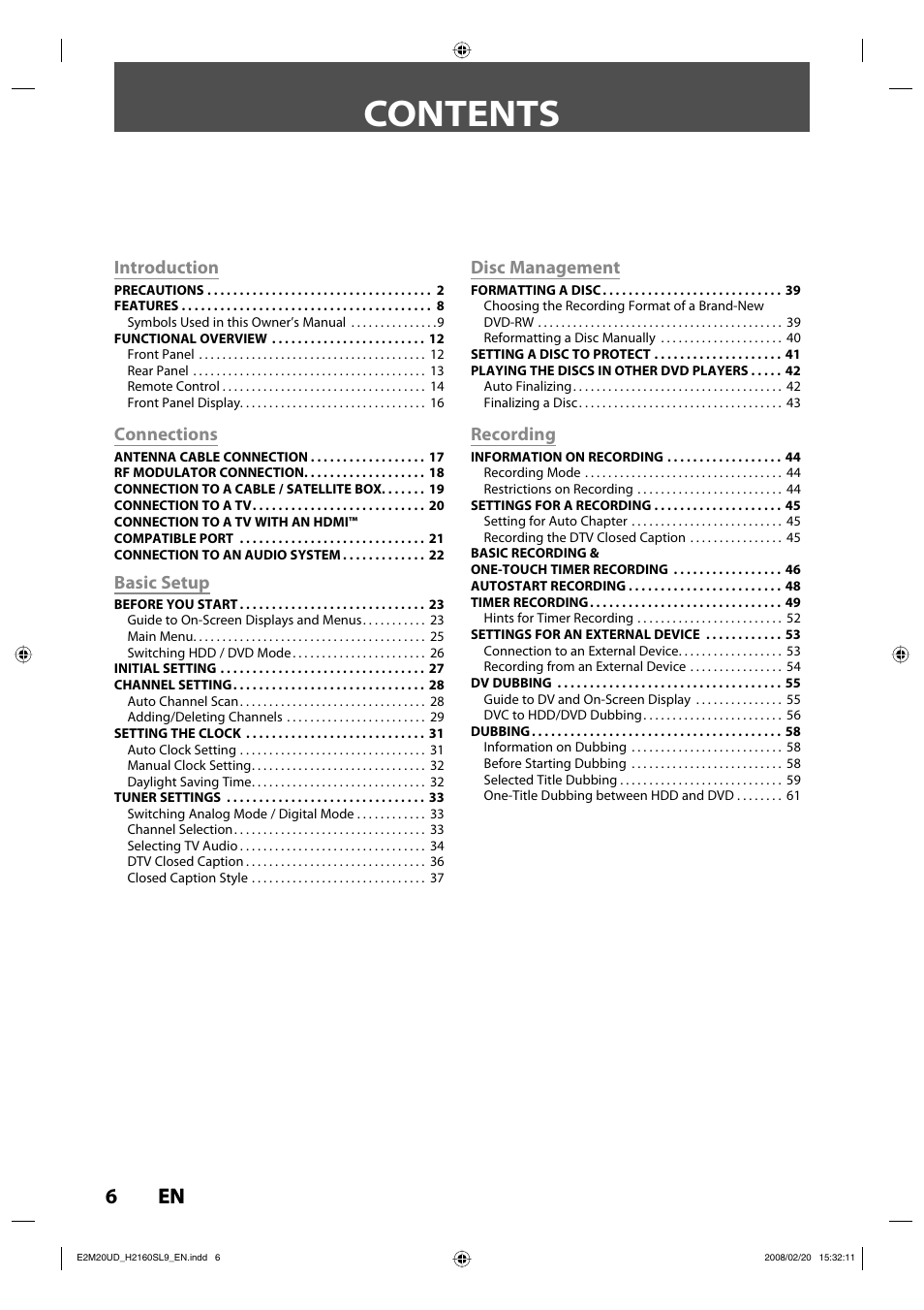 Sylvania H2160SL9 User Manual | Page 8 / 120