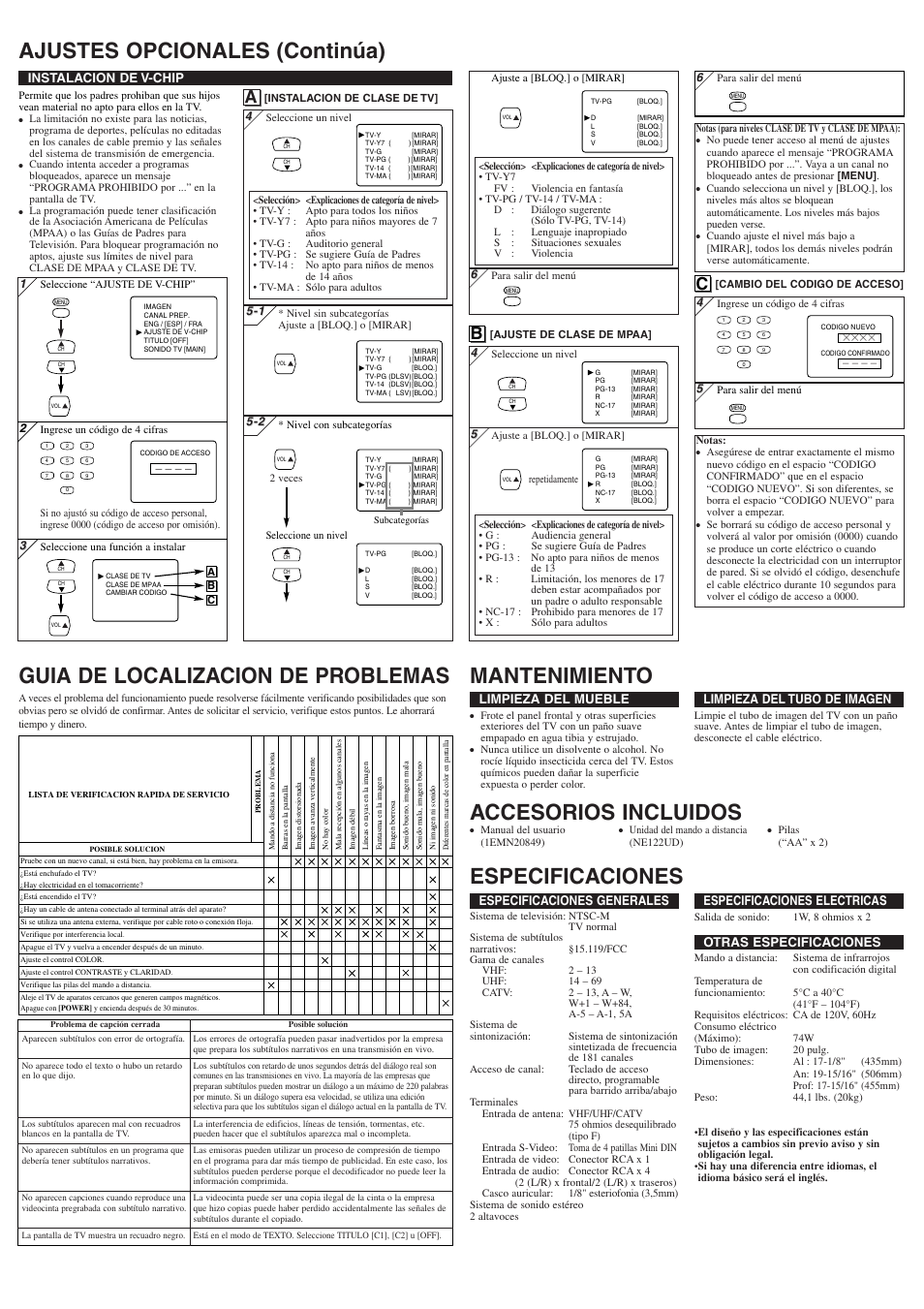 Accesorios incluidos, Ab c | Sylvania 6420FF User Manual | Page 8 / 8