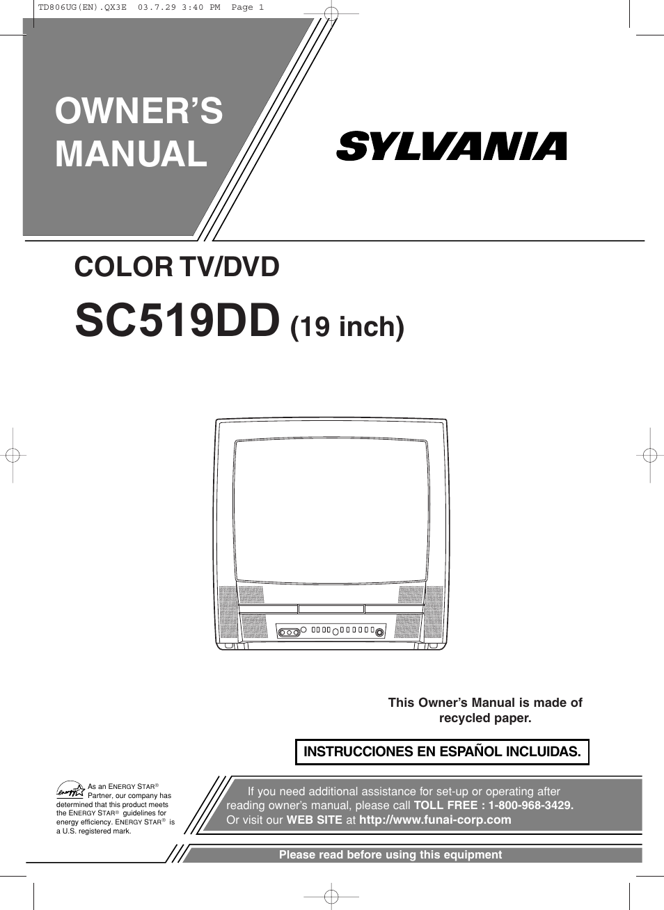 Sylvania SC519DD User Manual | 34 pages