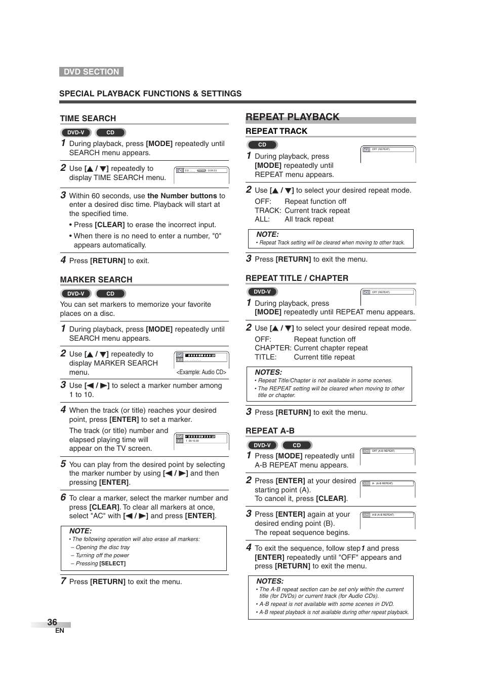 Repeat playback | Sylvania 6727DG User Manual | Page 36 / 96