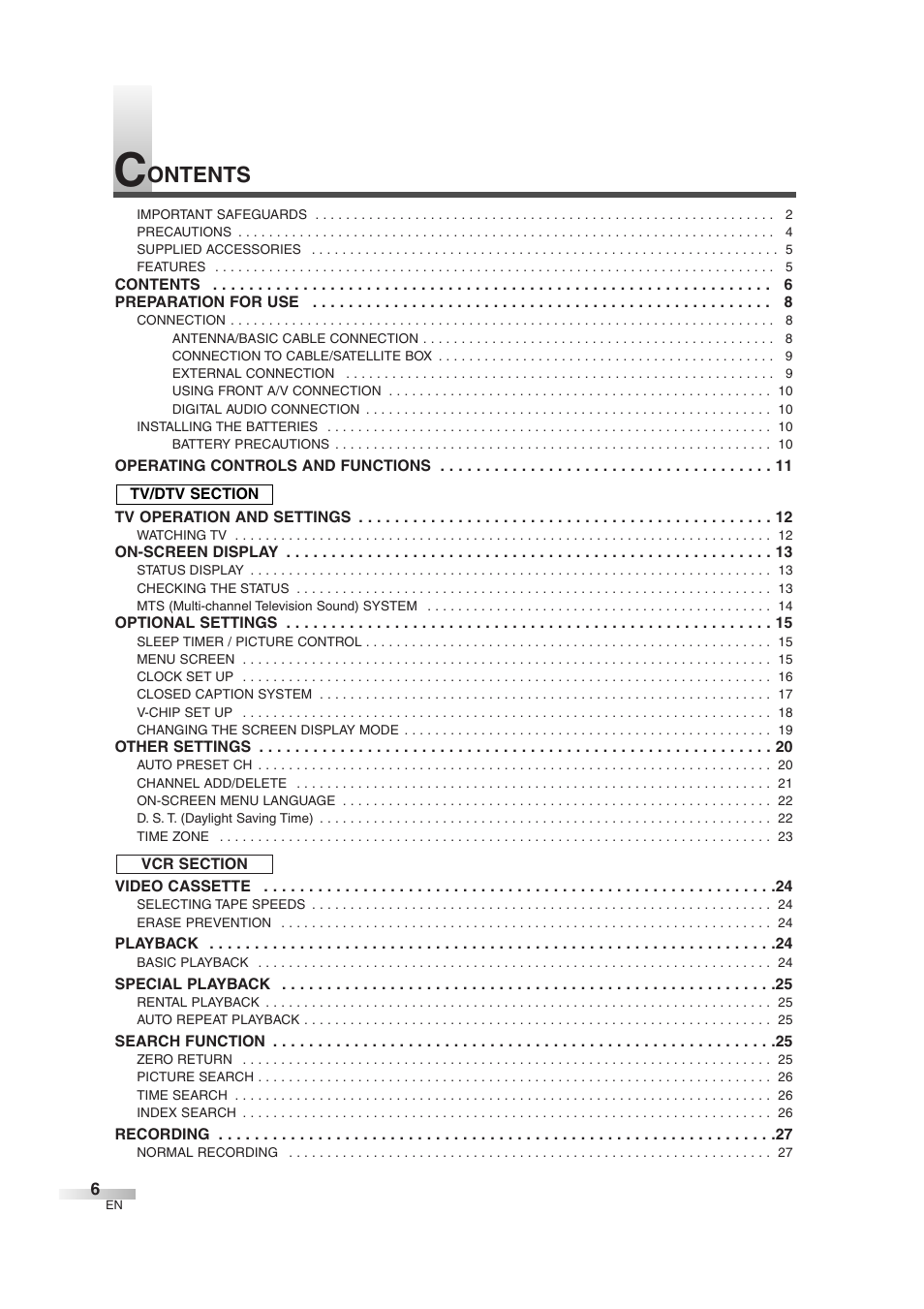 Ontents | Sylvania 6727DG User Manual | Page 6 / 96