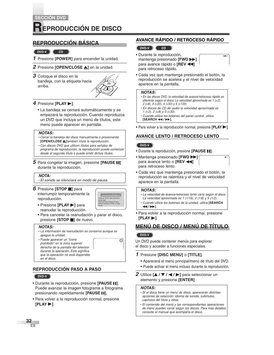 Eproducción de disco, Reproducción básica, Menú de disco / menú de título | Sylvania 6727DG User Manual | Page 80 / 96