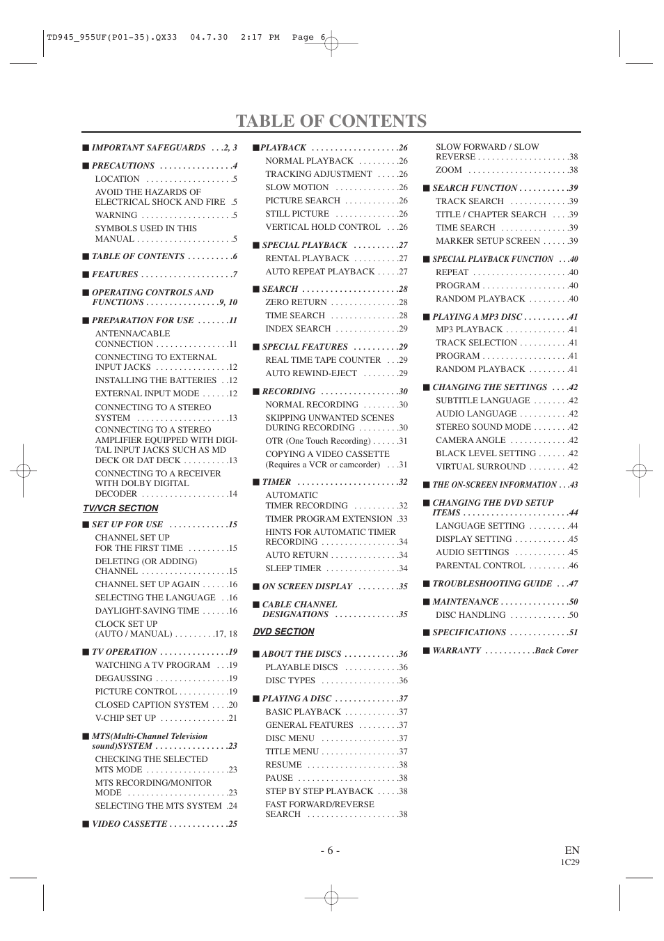 Sylvania SRCD223B User Manual | Page 6 / 56