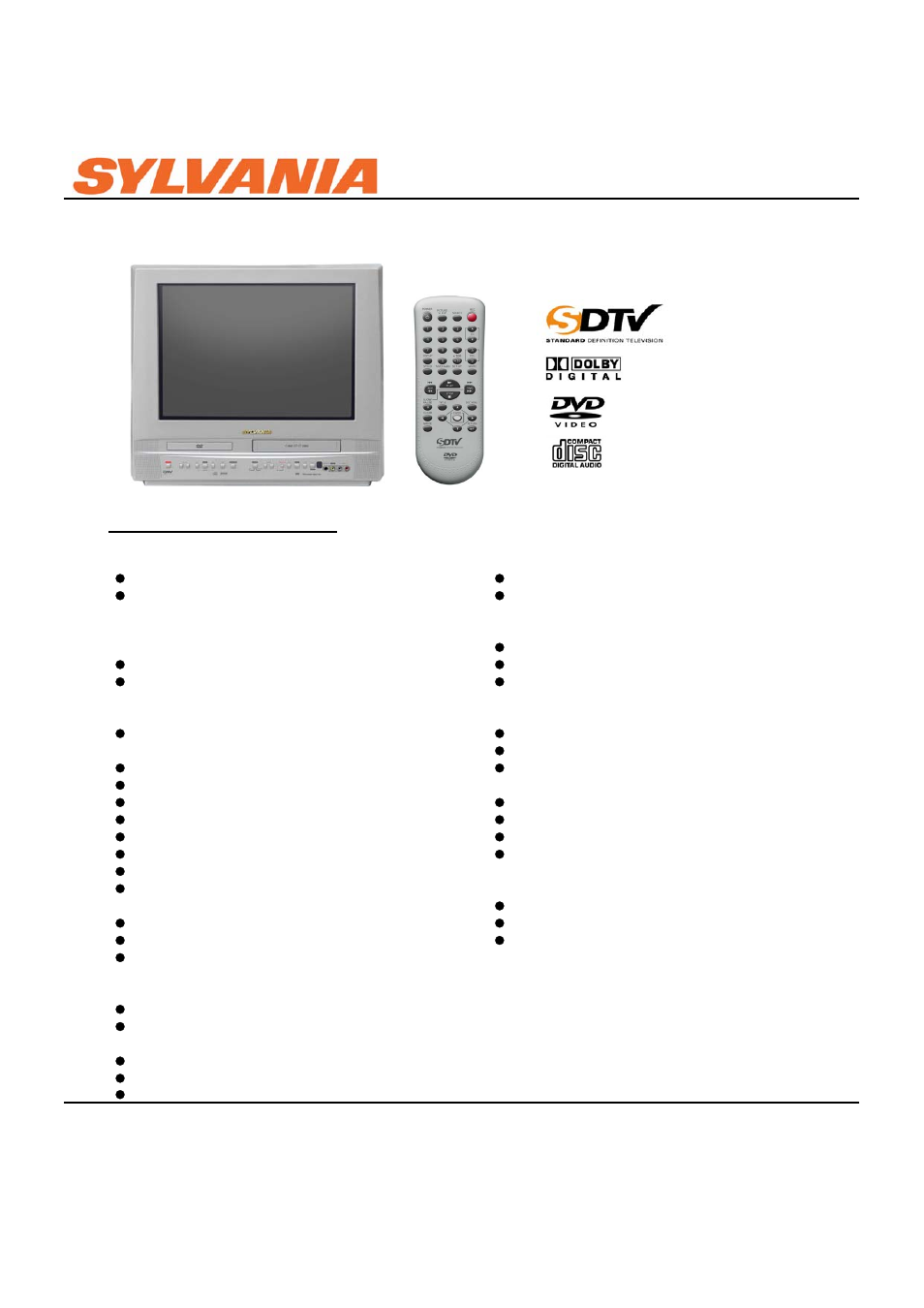 Sylvania CT202SL8 User Manual | 1 page