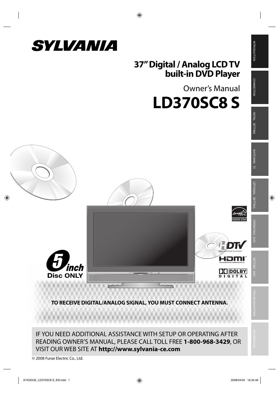 Sylvania LD370SC8 S User Manual | 92 pages