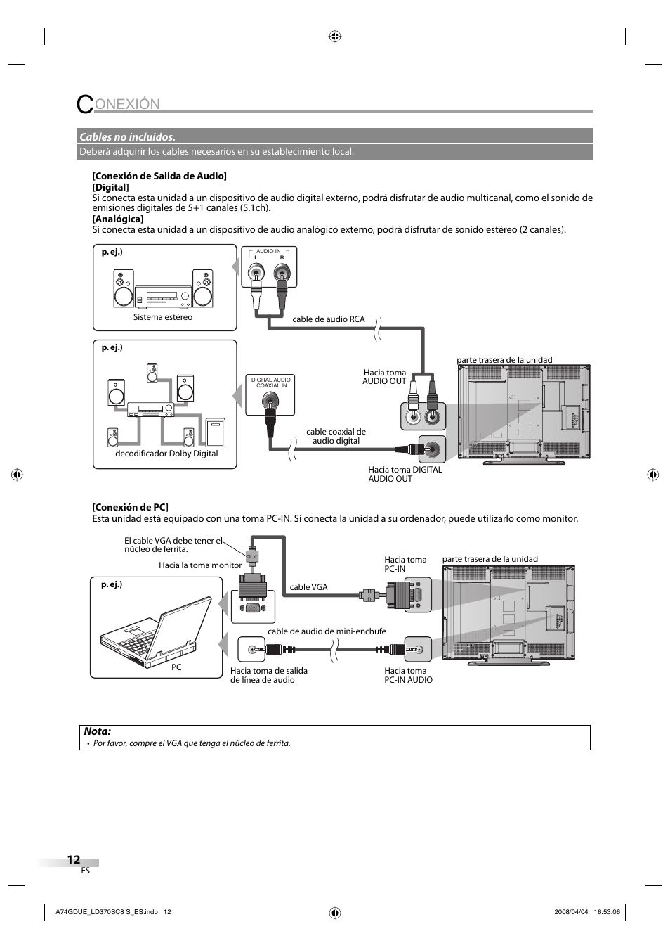 Onexión | Sylvania LD370SC8 S User Manual | Page 58 / 92