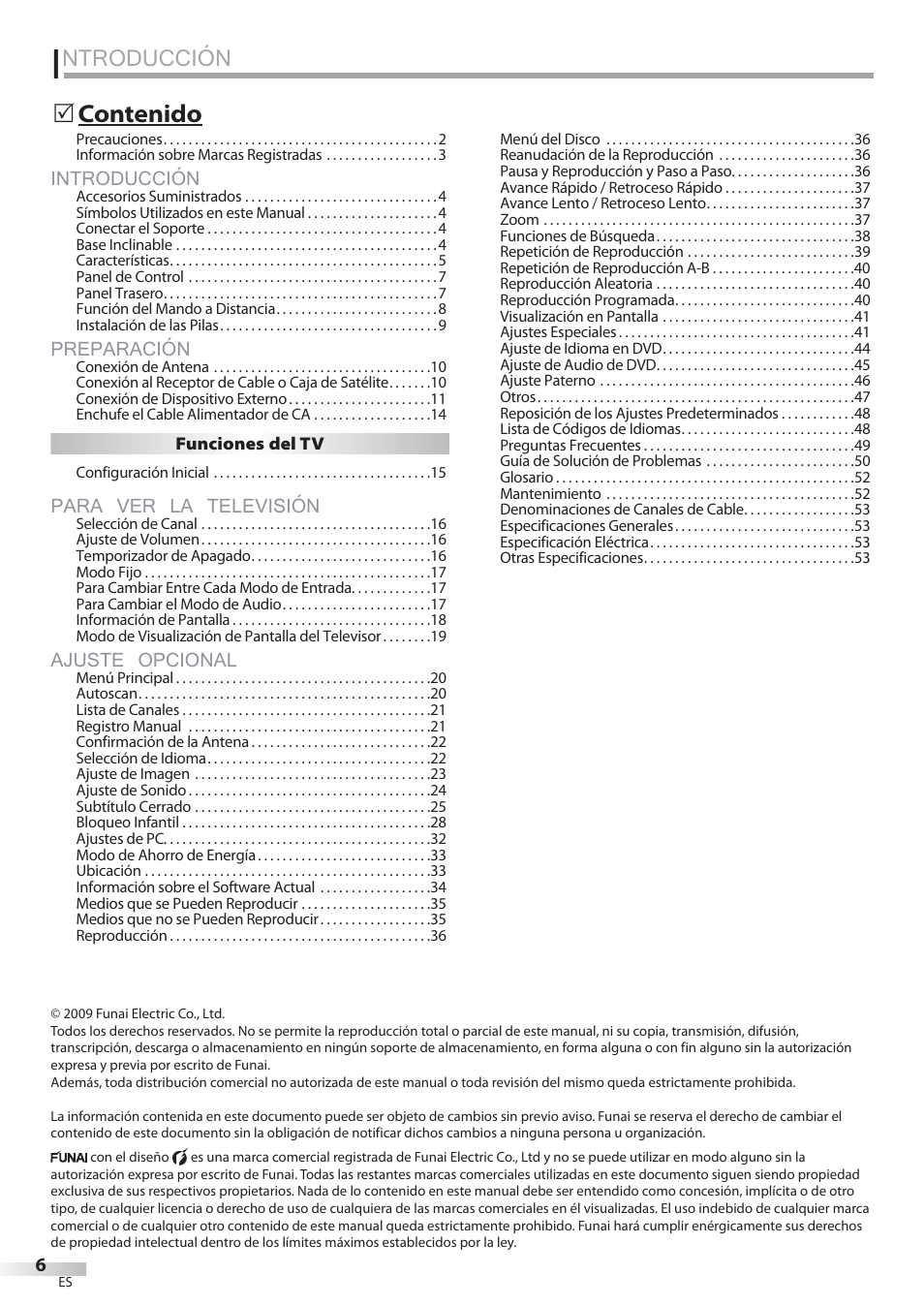 Ntroducción, Introducción, Preparación | Para ver la televisión, Ajuste opcional | Sylvania LD195SSX User Manual | Page 114 / 162