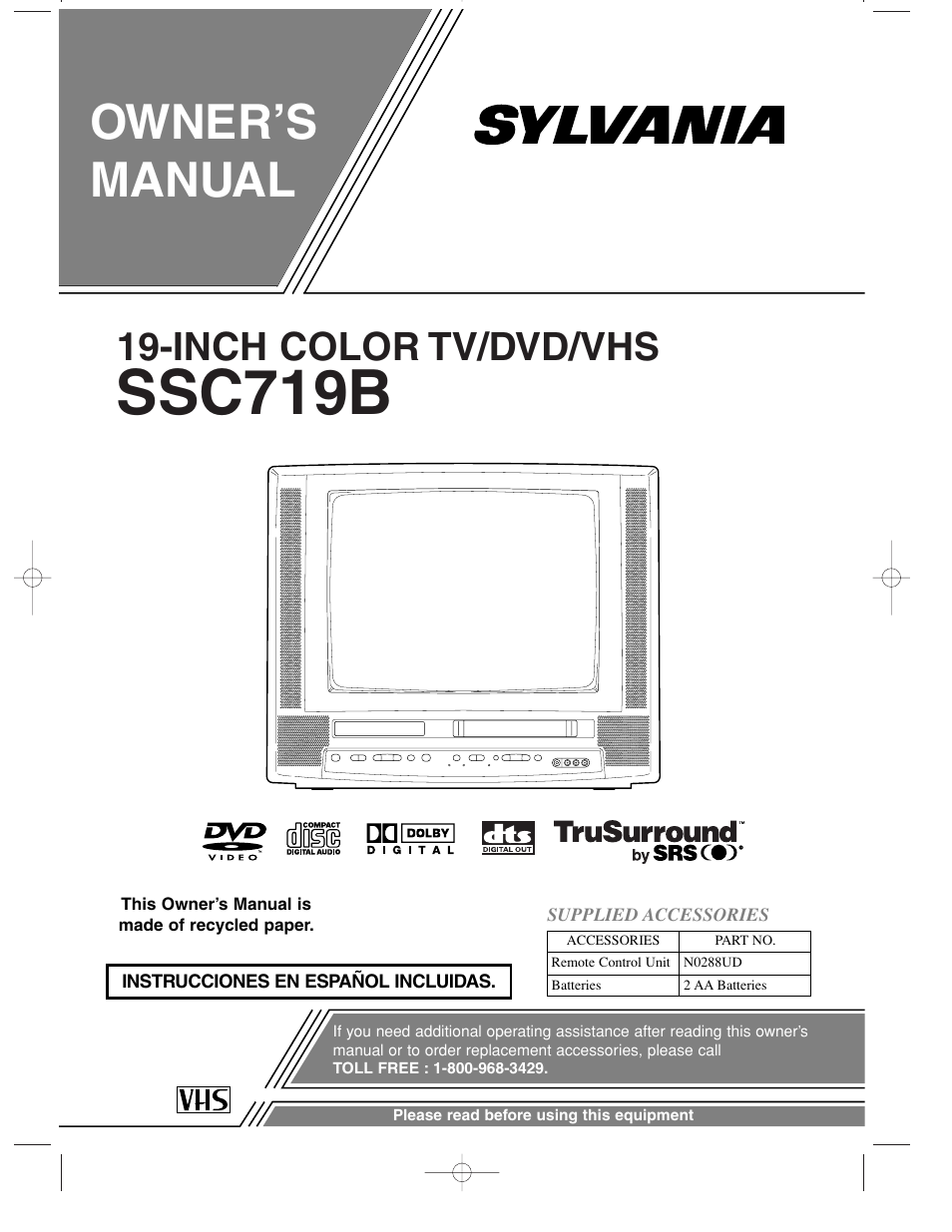 Sylvania SSC719B User Manual | 64 pages