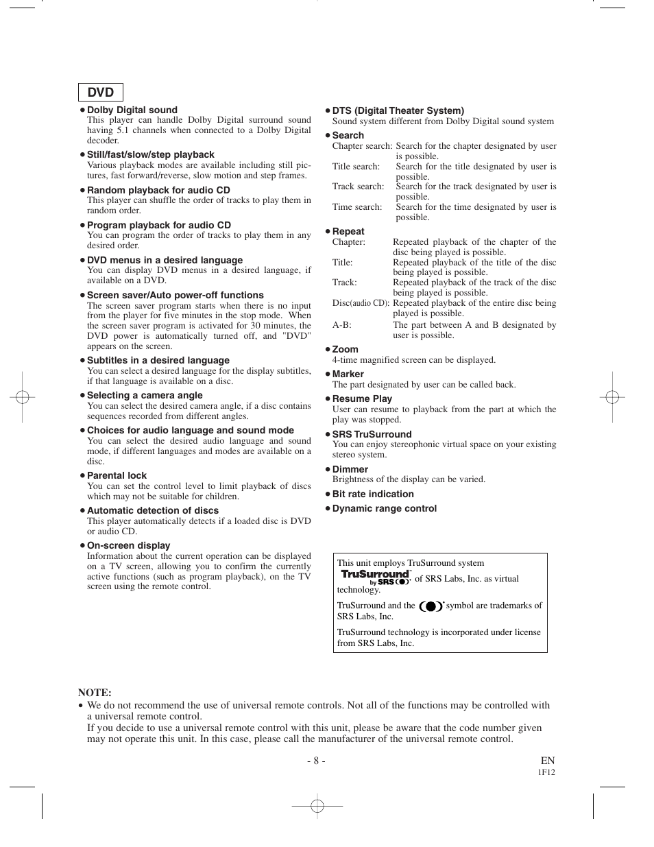 Sylvania SSC719B User Manual | Page 8 / 64