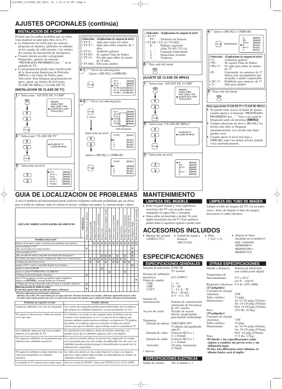 Accesorios incluidos | Sylvania 6413TG User Manual | Page 8 / 8