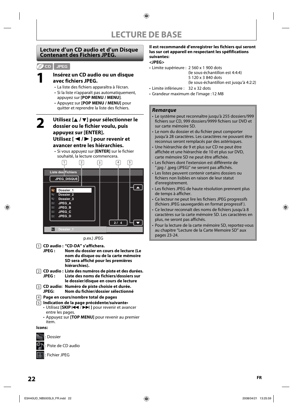 Lecture de base | Sylvania NB500SL9 User Manual | Page 122 / 148