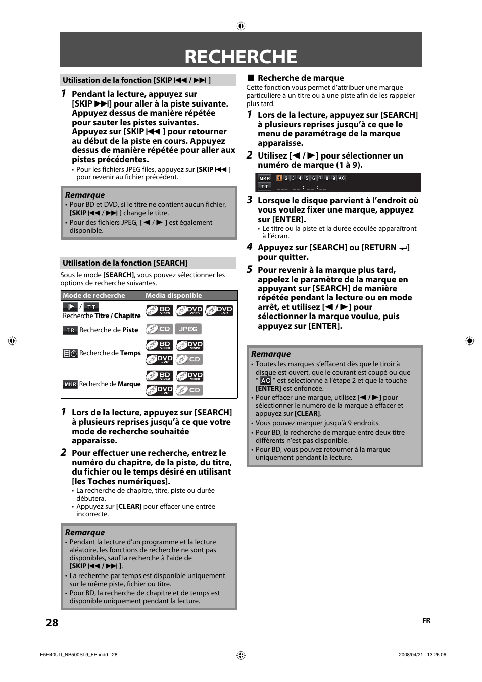 Recherche | Sylvania NB500SL9 User Manual | Page 128 / 148