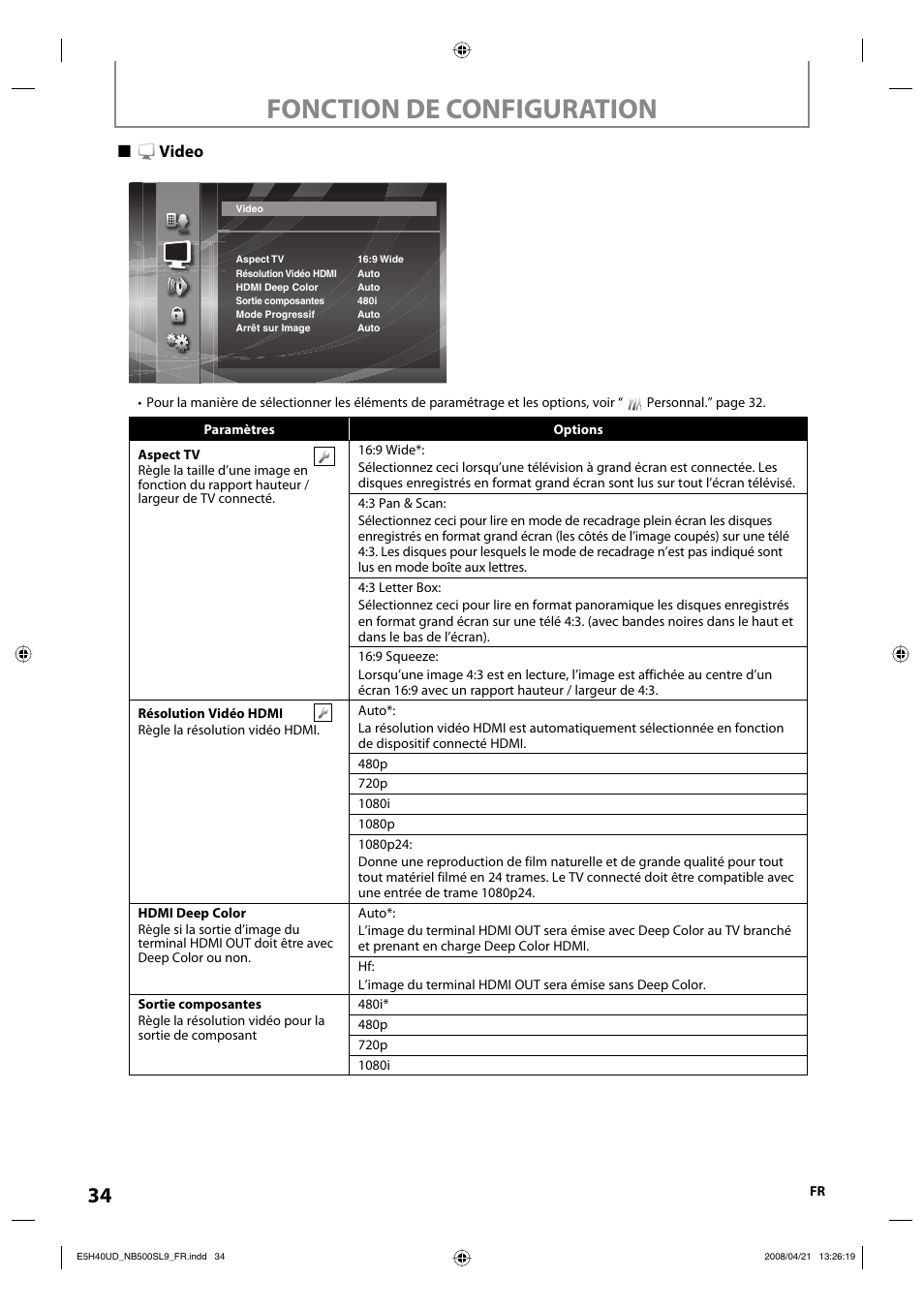 Fonction de configuration | Sylvania NB500SL9 User Manual | Page 134 / 148