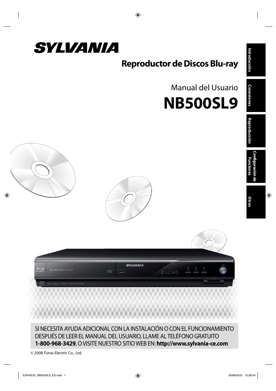 Nb500sl9, Reproductor de discos blu-ray, Manual del usuario | Sylvania NB500SL9 User Manual | Page 51 / 148