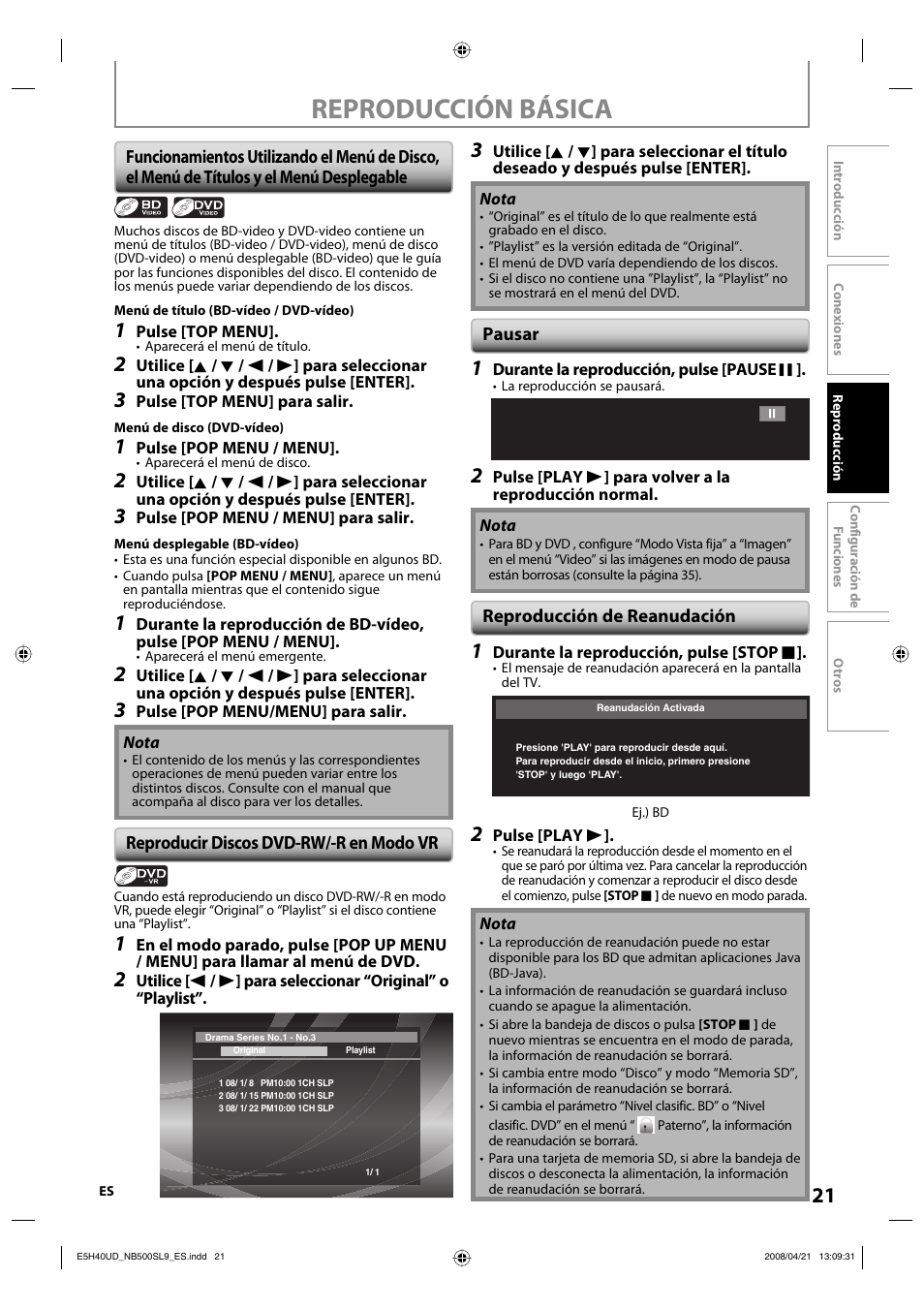 Reproducción básica | Sylvania NB500SL9 User Manual | Page 72 / 148