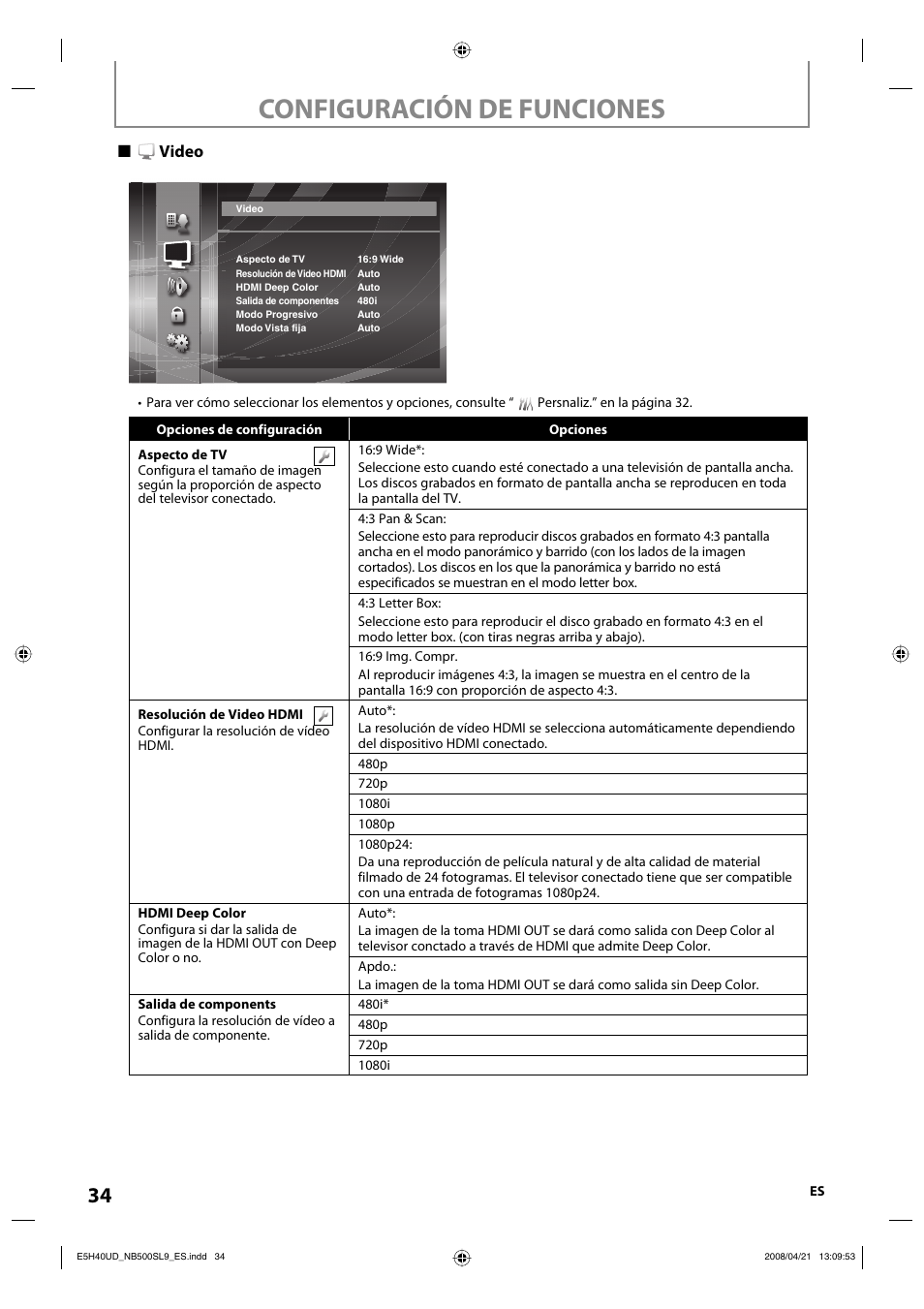 Configuración de funciones | Sylvania NB500SL9 User Manual | Page 85 / 148